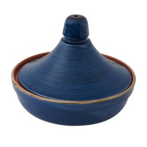 TAJINE BLU C/COPERCHIO TERRACOTTA DA FUOCO