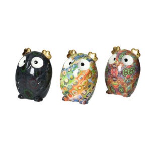 SALVADANAIO GUFO DECORI ASSORTITI DOLOMITE
