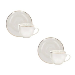 TAZZA THE PUNTO ORO SET 2 PZ PORCELLANA