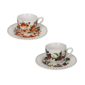 TAZZINA CAFFE LE PRIMIZIE FRESH FRUITS SET 2 PZ PORCELLANA