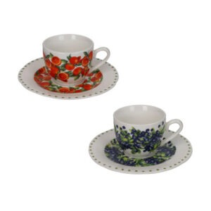 TAZZINA CAFFE LE PRIMIZIE FRESH FRUITS SET 2 PZ PORCELLANA