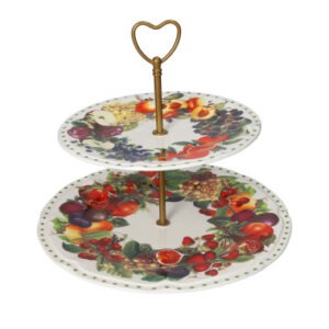 ALZATA DUE PIANI LE PRIMIZIE PORCELLANA/METAL