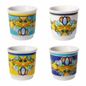 BICCHIERINO CITRUS SET 4 PZ COLORI ASSORTITI NEW BONE CHINA