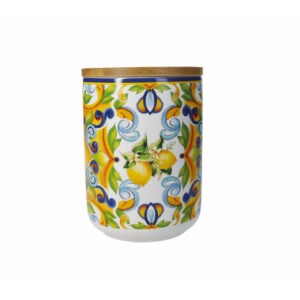 BARATTOLO CITRUS C/TAPPO ERMETICO NEW BONE CHINA/BAMBOO