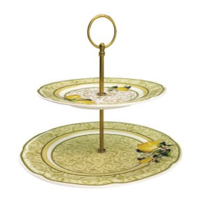 ALZATA 2 PIANI LIMONI NEW BONE CHINA/METAL