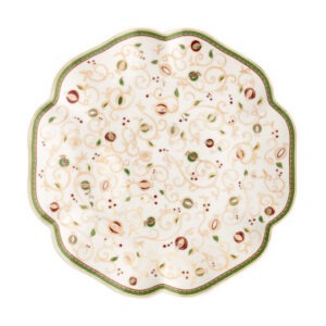 PIATTO PORTATA TEMPO DI FESTA PORCELLANA (ORO)