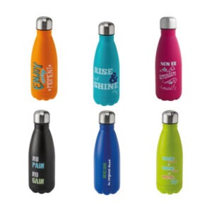 BOTTIGLIA TERMICA 350ML C/CHIU ERM DEC.ASS INOX/PP DISP 12PZ