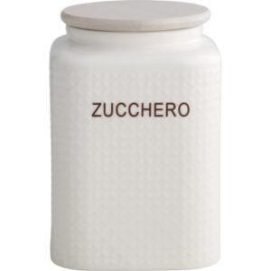 BARATTOLO ZUCCHERO PORCELLANABIANCA C/TAPPO BAMBOO NATURAL