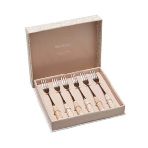 FORCHETTINA CAMPO AI FIORI SET 6 PZ INOX C/MANICO CERAMICA