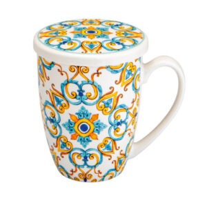 MUG MEDICEA CUORE NEW BONE CHINA C/INFUSORE INOX