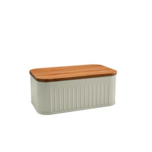 PORTAPANE AVORIO METAL C/TAGLIERE BAMBOO